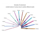 Universal Crafts Multicolour Aluminium Crochet Hooks 14pcs