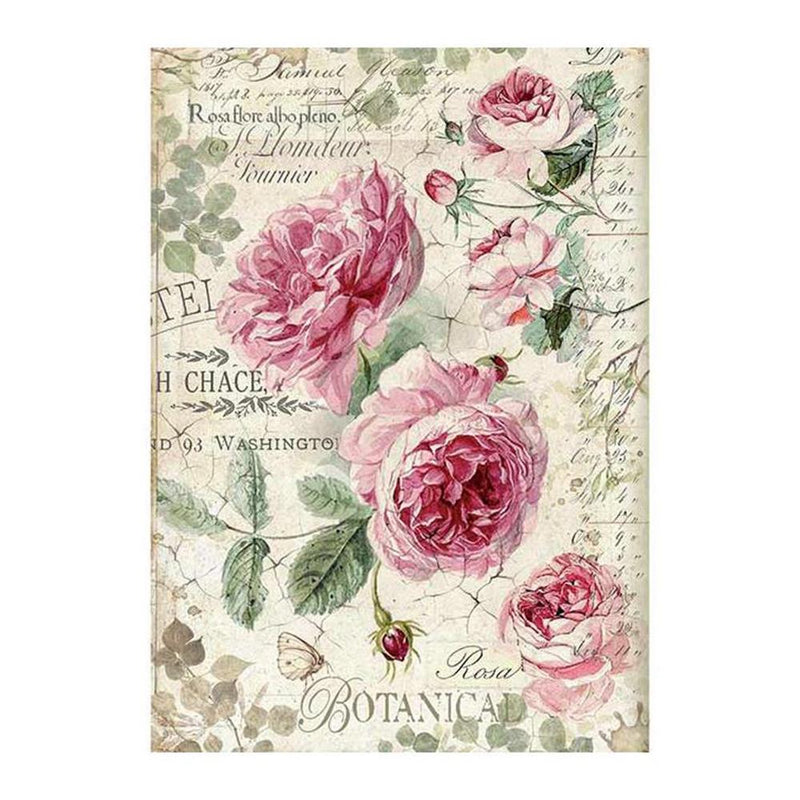 Stamperia Rice Paper Sheet A4 - Botanic English Roses