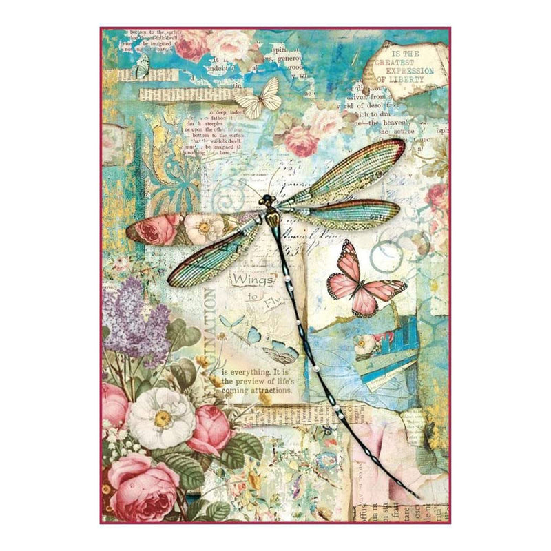 Stamperia Rice Paper A4 sheet - Wonderland Dragonfly