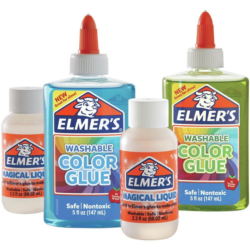 Elmer's Washable Color Glue, Great for Making Slime, Assorted Colors, 5 Ounces Each, 4 Count, Size: 5 fl oz, Other