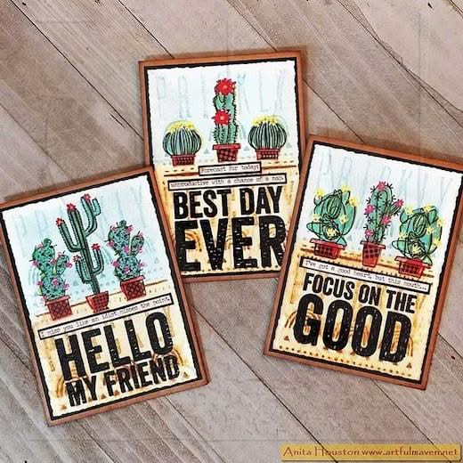 Tim Holtz Cling Stamps 7"X 8.5" - Mod Cactus*