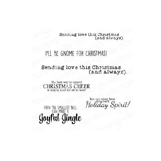 Stamping Bella Cling Stamps - Festive Gnome Sentiments - Holiday spirit is approx. 1 x 3 inches.*