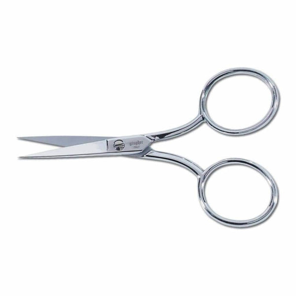Gingher Large Handle Embroidery Scissors 4 inch with Leather Sheath