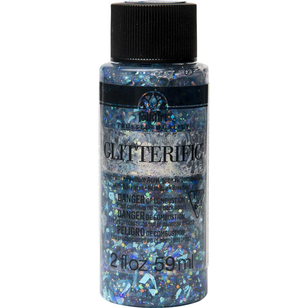 FolkArt Glitterific Glitter Paint 2oz Neon Berry