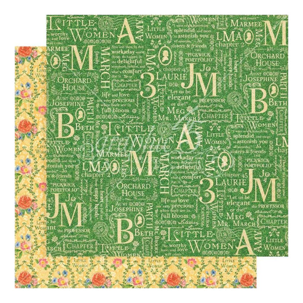 Graphic 45 Little Women Double-Sided Cardstock 12 inch X12 inch - Orchard House