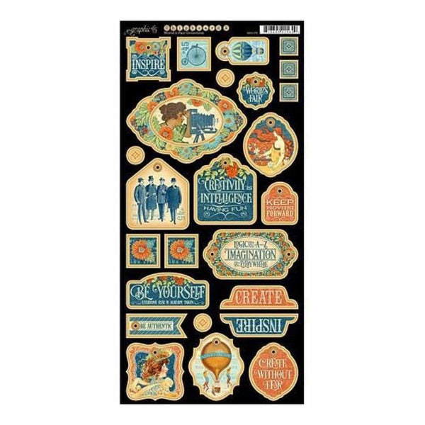 Graphic 45 - World's Fair Chipboard Die-Cuts 6Inch X12inch  Sheet Decorative