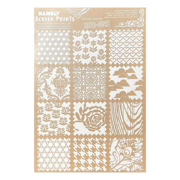 Hambly Screen Prints - Rub-Ons - Hambly Remnants - White*