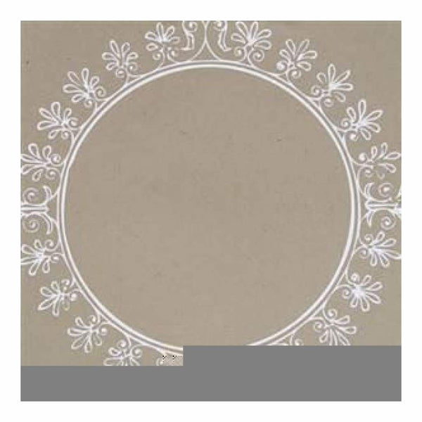 Hambly Screen Prints - 12X12 Screen Printed Paper - Big Vintage Circle - White On Kraft (Pack Of 5)