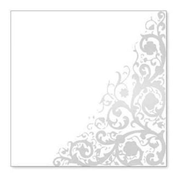 Hambly Screen Prints - Corner Vine Overlay - Metallic Silver (Pack Of 5)