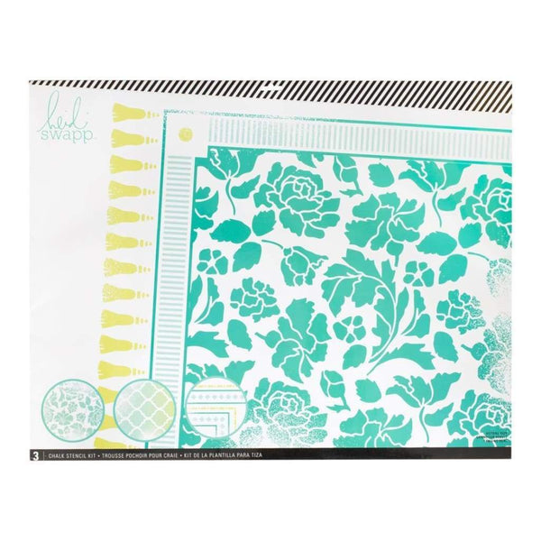 Heidi Swapp Chalk Art Rug Stencils 27X21 inch 3 Pack - Floral
