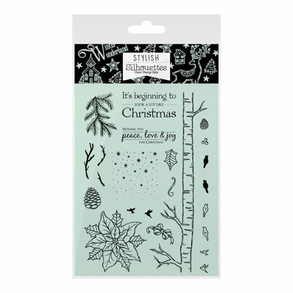 Hunkydory Stylish Silhouettes A6 Stamp Set A White Christmas/Festive Foliage