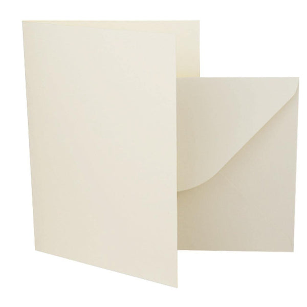 Beige card and envelope set on a white background