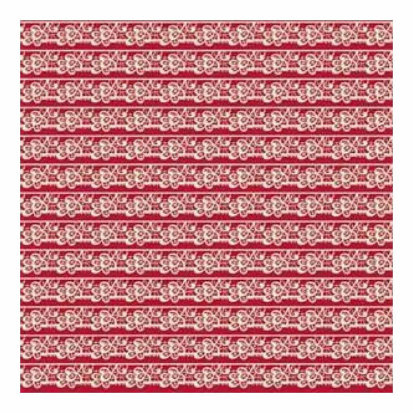 Jenni Bowlin - Red/Black Extension Iii - Lacy Border 12X12 Paper  (Pack Of 10)