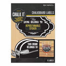 K&Company - Chalk It Now Chalkboard Wine Labels 6 Pack 1.75X2.75In.  & 2In. X3in.