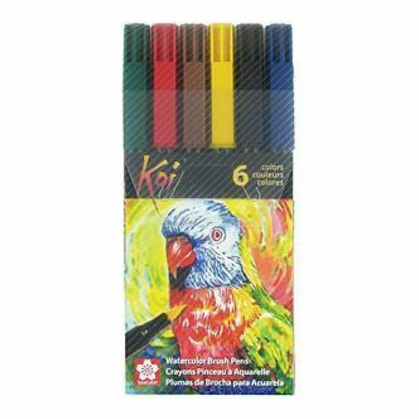 Koi Coloring Brush Pens 6 Pack Assorted