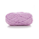 Purple skein of yarn on a white background
