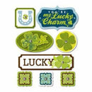 Little Yellow Bicycle - Lucky Me - Dimensional Stickers With Antique Foil