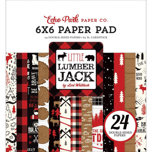 Echo Park Double-Sided Paper Pad 6 inchX6 inch 24 pack Little Lumberjack, 12 Designs/2 Each