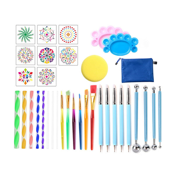 Poppy Crafts Mandala Dotting Tool and Stencil Set 35 Pack