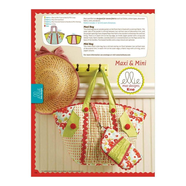 Maxi Tote Bag and Mini Wristlet - Maxi & Mini All Sizes in One Envelope