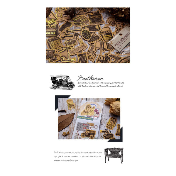 Poppy Crafts Fate Symphony Gold Foil Sticker collection - Vintage Tea*