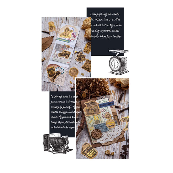Poppy Crafts Fate Symphony Gold Foil Sticker collection - Vintage Tea*