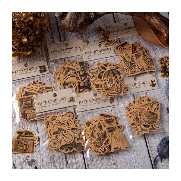 Poppy Crafts Fate Symphony Gold Foil Sticker collection - Vintage Tea*