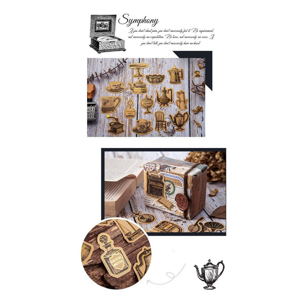 Poppy Crafts Fate Symphony Gold Foil Sticker collection - Vintage Tea*