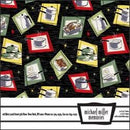 Michael Miller Memories - Pots n Pans Black 12x12 fabric paper (pack of 5)