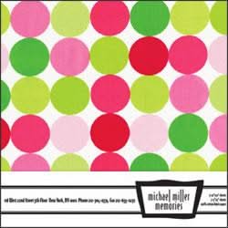 Michael Miller Memories - Disco Dot Sorbet 12x12 fabric paper (pack of 5)