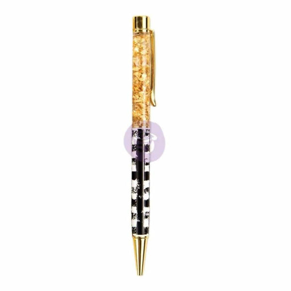 My Prima Planner Ballpoint Pen Gingham Love, Gold with Black & White Check
