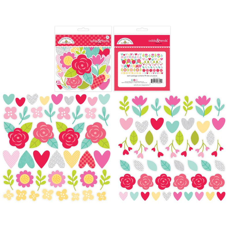 Doodlebug Odds & Ends Die-Cuts 77 pack - I Pick You, Love Notes*