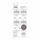 Papermania Ever After Wedding Die-Cut Sentiments - Wedding Invitation Silver & White
