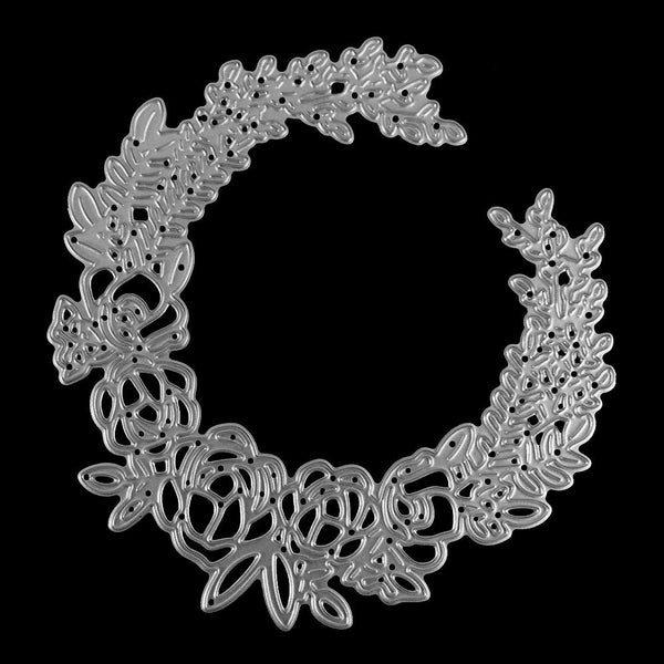 Poppy Crafts Dies - Floral Laurel Wreath #4 Die Design