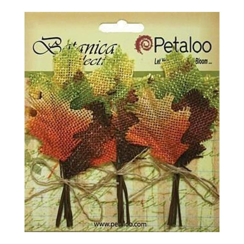 Petaloo - Botanica Fall Burlap Leaf Picks 3 Pack