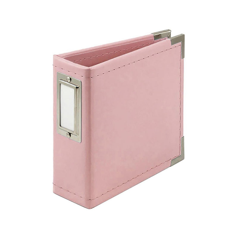 We R Classic Leather D-Ring Album 4"X4" - Pretty Pink*