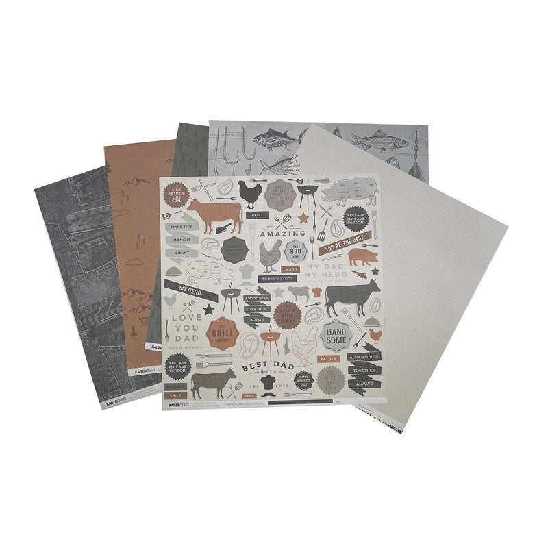 Kaisercraft 12"x 12" Paper Pack 12 Sheets with Bonus Sticker Sheet - Everyday Hero*