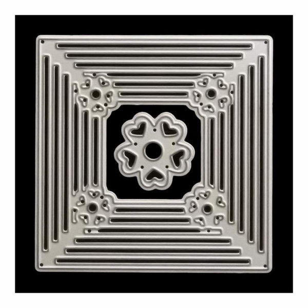 Poppy Crafts - Nested square with heart decoration die