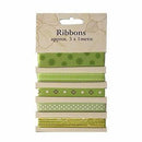 Poppy Crafts Ribbons - Greens - 5 Ribbons