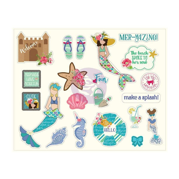 Prima Marketing - Julie Nutting Ephenera Cardstock Die-Cuts 42 pack Mermaid Kisses 24 Designs/2 Each
