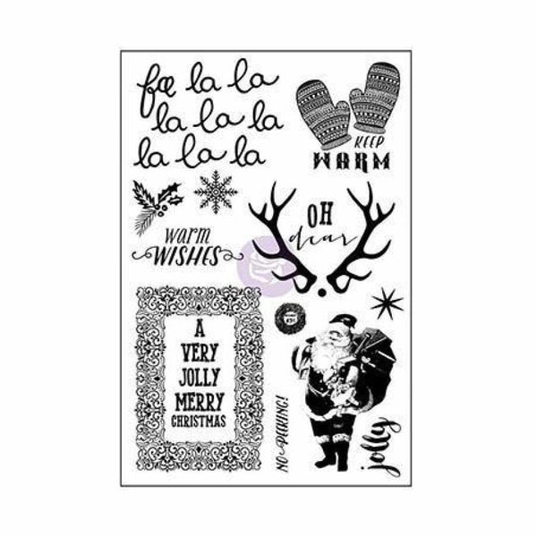 Prima Marketing Sweet Peppermint Cling Rubber Stamps 4 Inch X6 Inch Fa La La