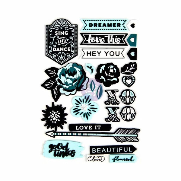 Prima Marketing Zella Teal Rubber Shapes