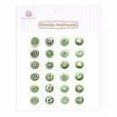 Queen & Co - Metallic Silver Self-Adhesive Nailheads 24 Pack Green