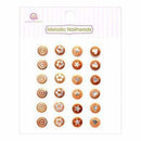 Queen & Co - Metallic Silver Self-Adhesive Nailheads 24 Pack Orange