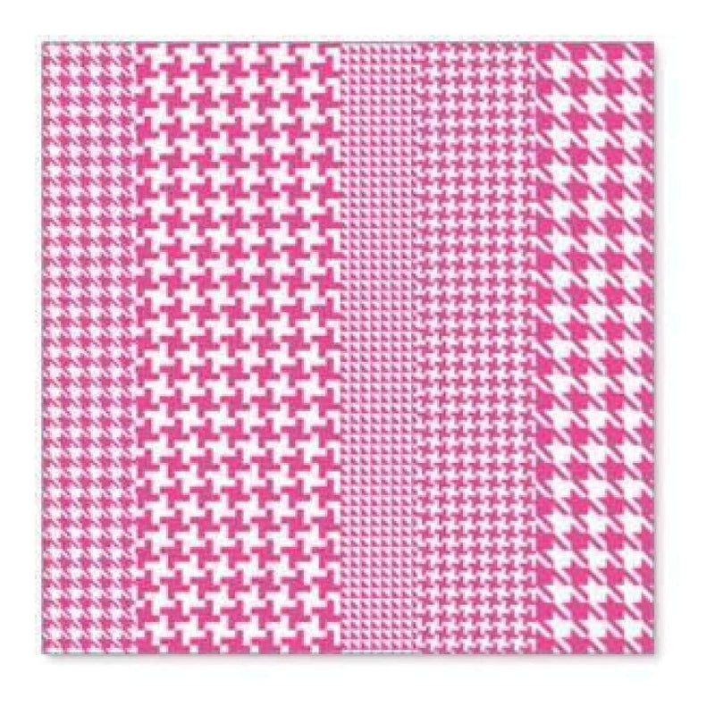 Sale Item - Hambly Screen Prints - Houndstooth Overlay - Pink  - Single 12X12 Sh