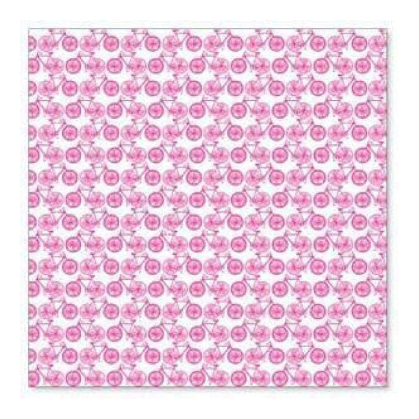 Sale Item - Hambly Screen Prints - Mini Bicycles Overlay - Pink  - Single 12X12