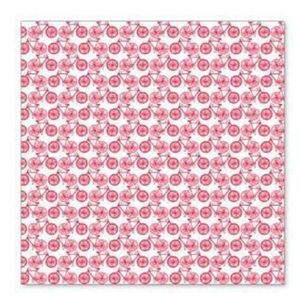 Sale Item - Hambly Screen Prints - Mini Bicycles Overlay - Red  - Single 12X12 S