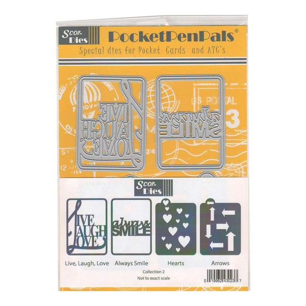Scor-Pal PocketPenPals Die Collection 2 Hearts & Arrows, 4 pack