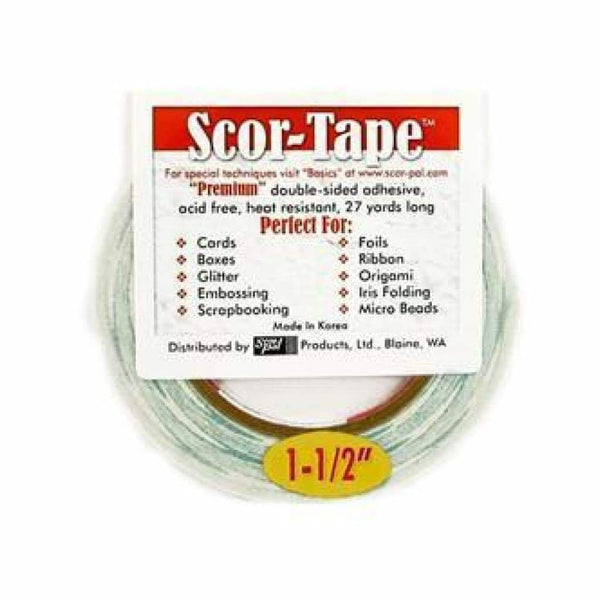 Scor-Tape Double-Sided Tape 1-1/2  inch X 27 yds Long