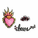 Sizzix Framelits Die & Stamp Set By Crafty Chica 3 pack Besos Hearts